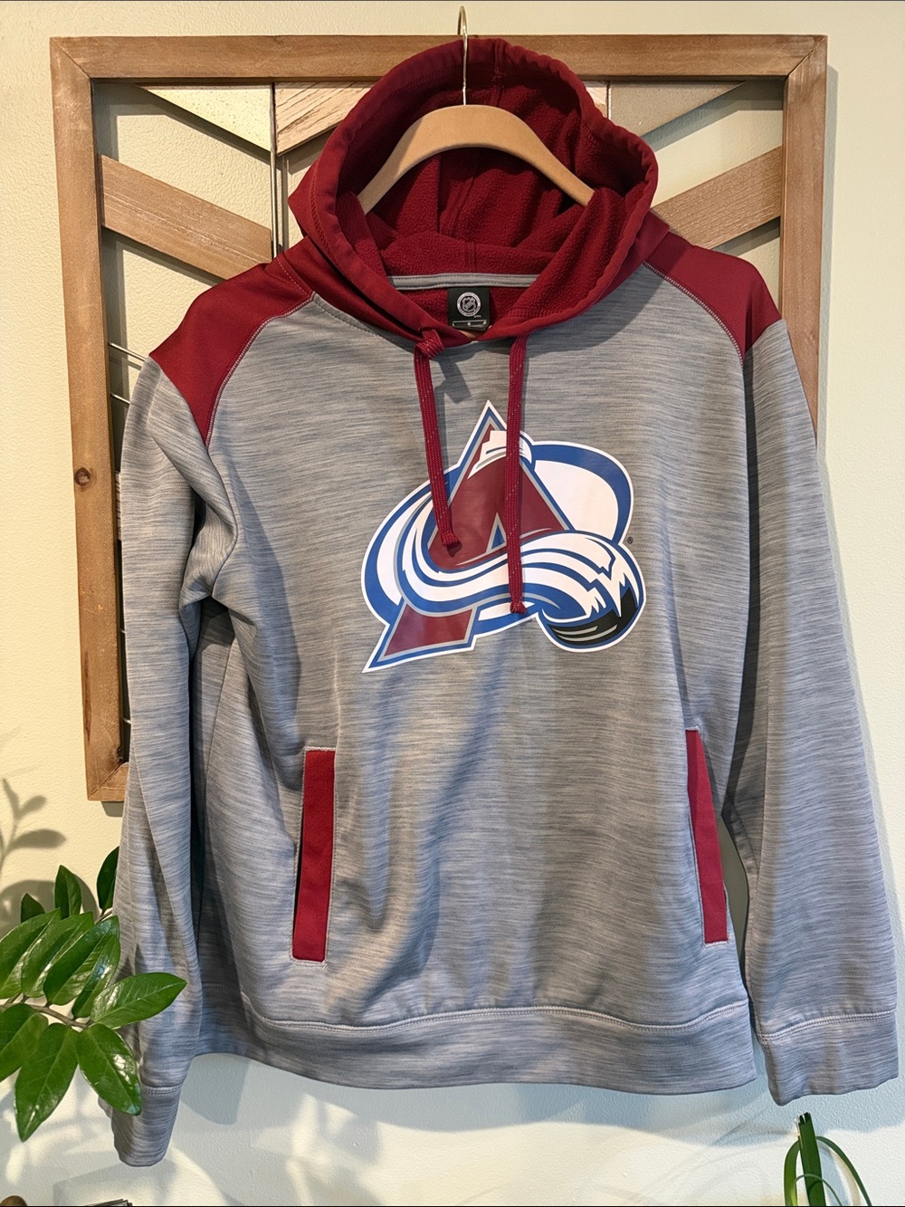 Men's Colorado Avalanche Gray and Maroon Pullover Hoodie
